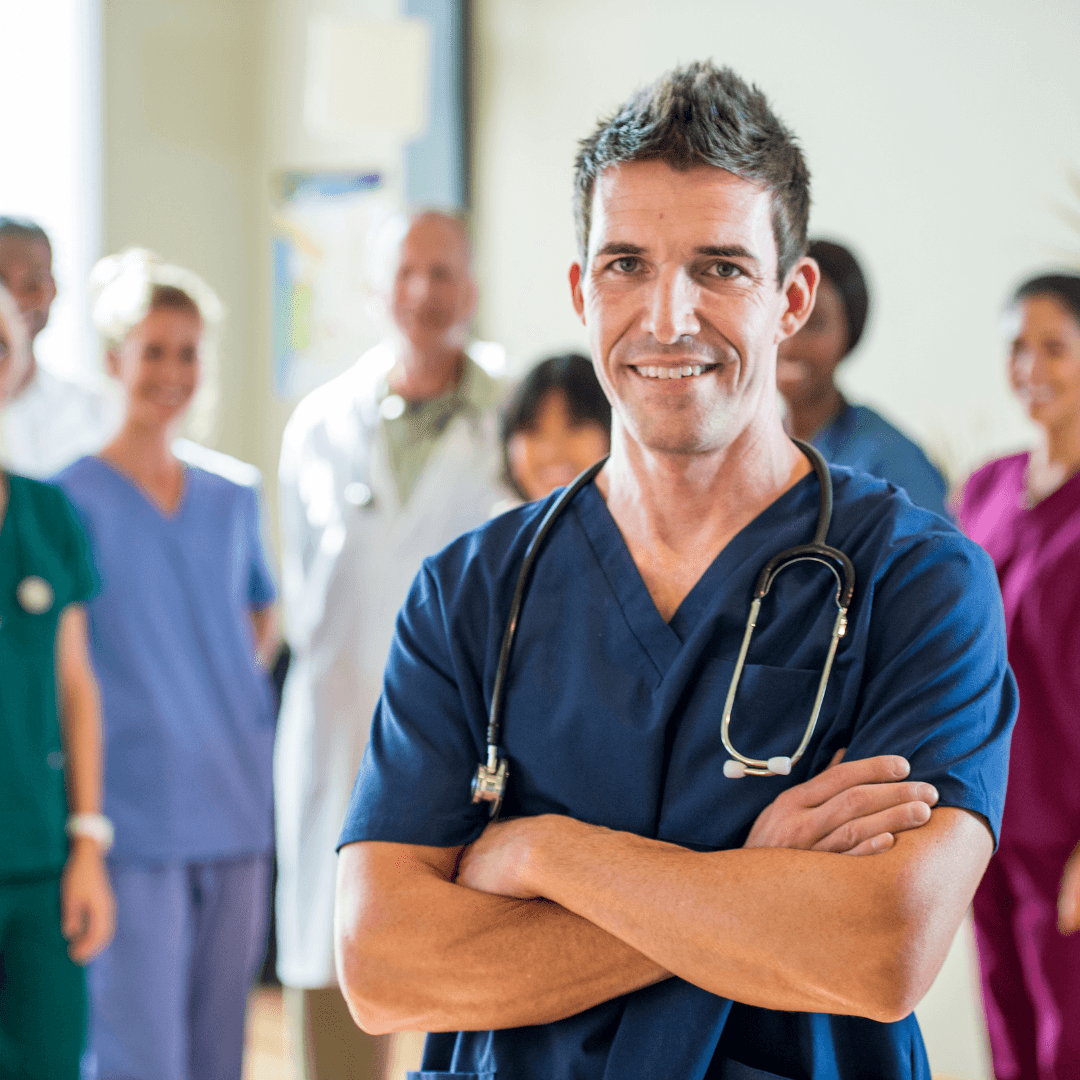 Healthcare professionals in discussion